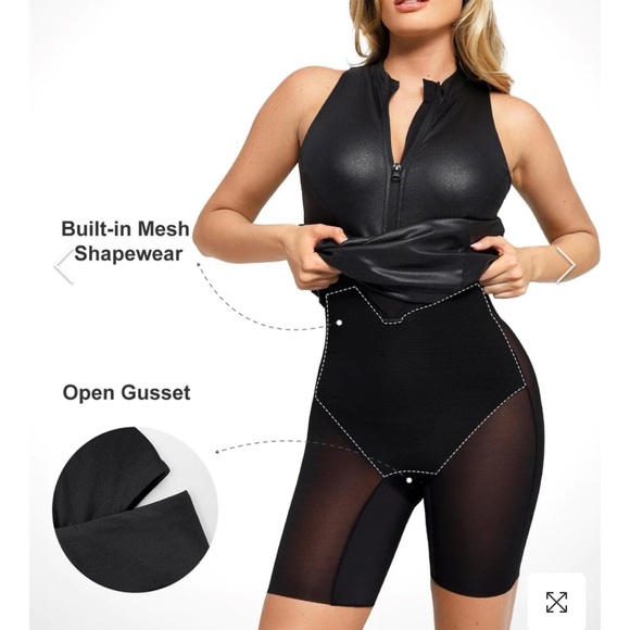 Popilush zipper shape wear pleather dress Medium - Picture 5 of 5